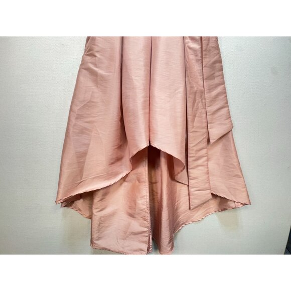 JH Evenings Womens V Neck High-Low Dress Tie Waist Size 4 Pink Sleeveless Summer - Picture 9 of 15